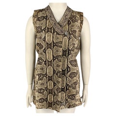 VINTAGE Size M Beige Brown Snake Skin A-Line Vest