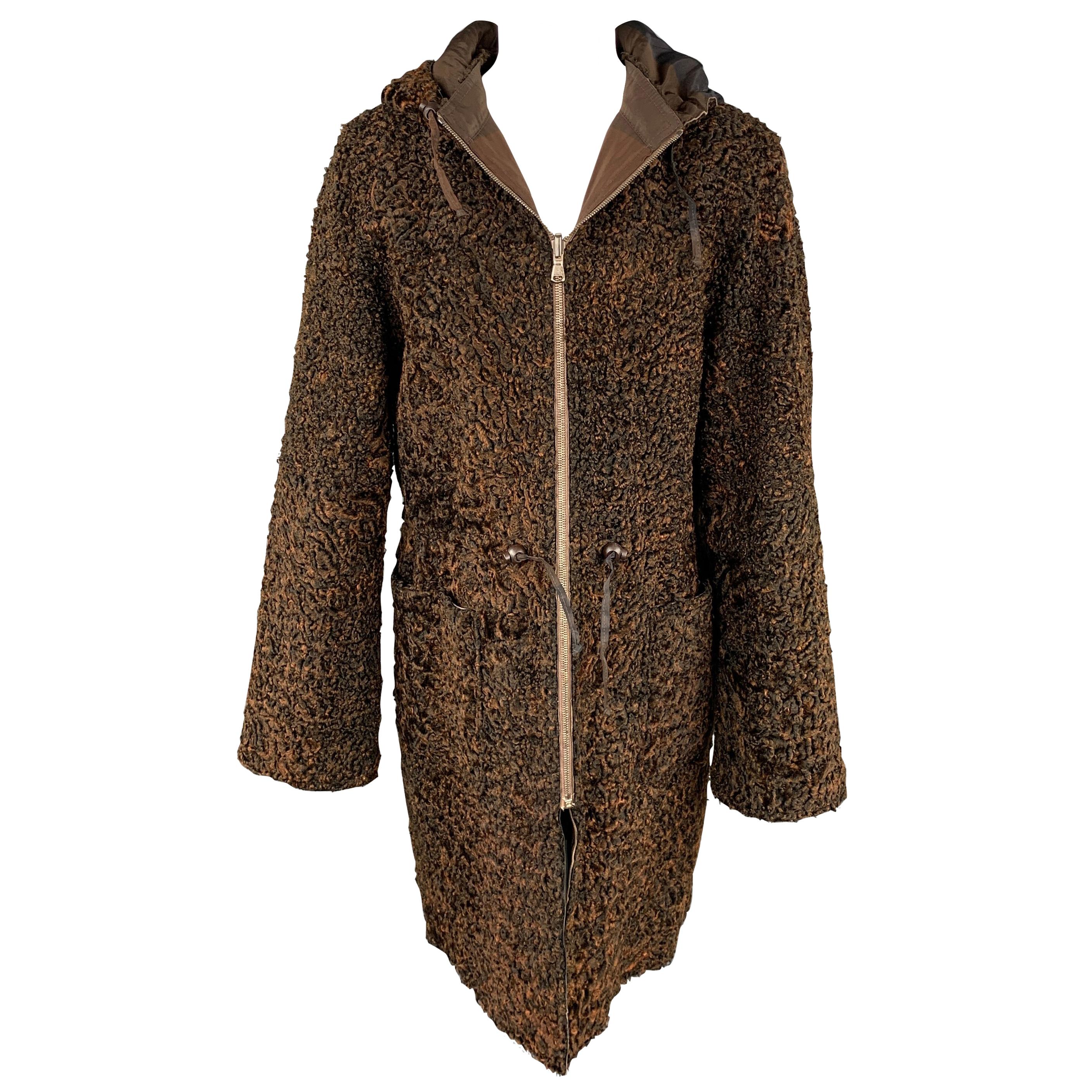 Saks Fifth Avenue Revillon Full Length Sheared Beaver Coat with Fox Fur Tuxedo