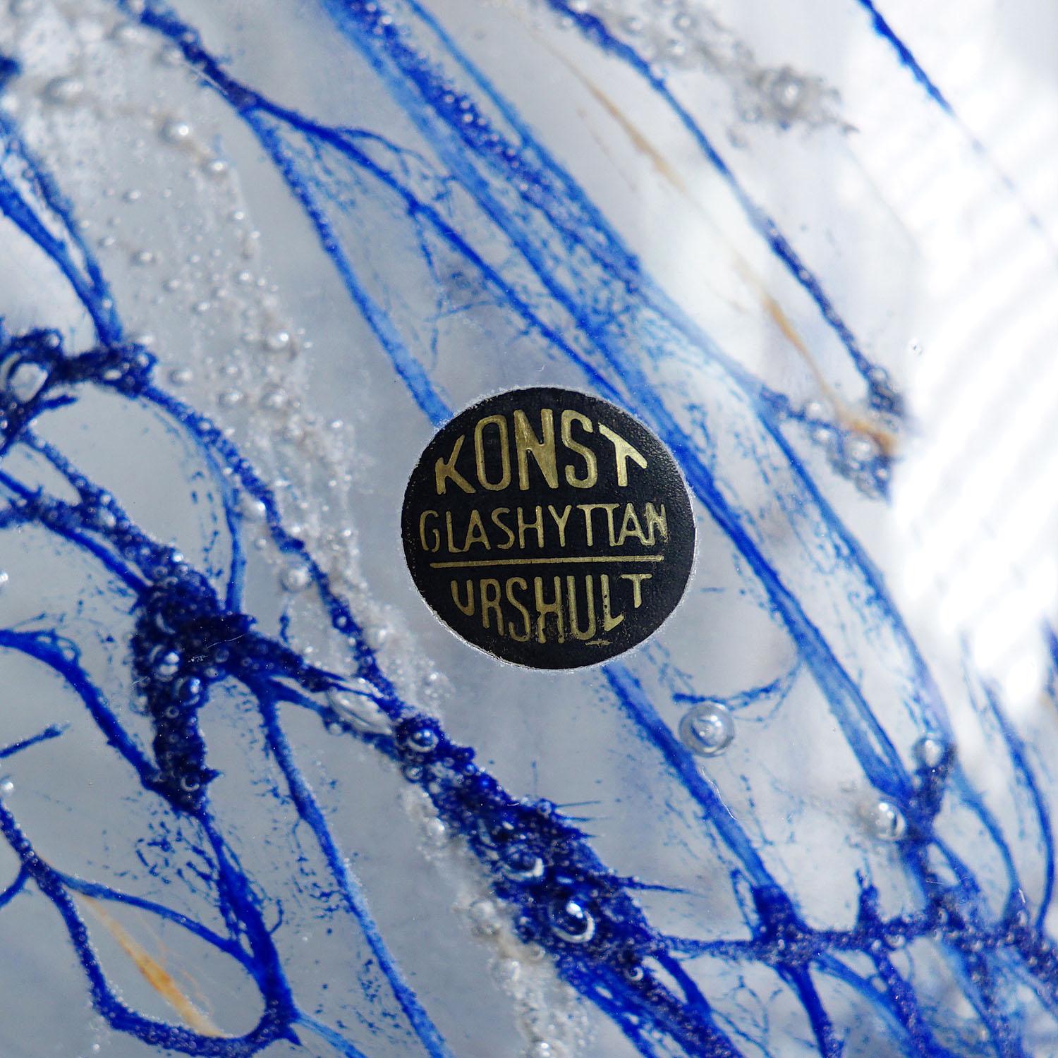 Vase Sjogras de Goran Stroemgren pour Art Glassworks Urshult Suède en vente 3