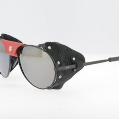Julbo 1990s Vintage Matte Black Metal Sport Sunglasses with Shields
