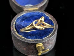 Vintage skinny snake ring, 9k yellow gold
