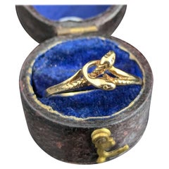 Vintage skinny snake ring, 9k yellow gold
