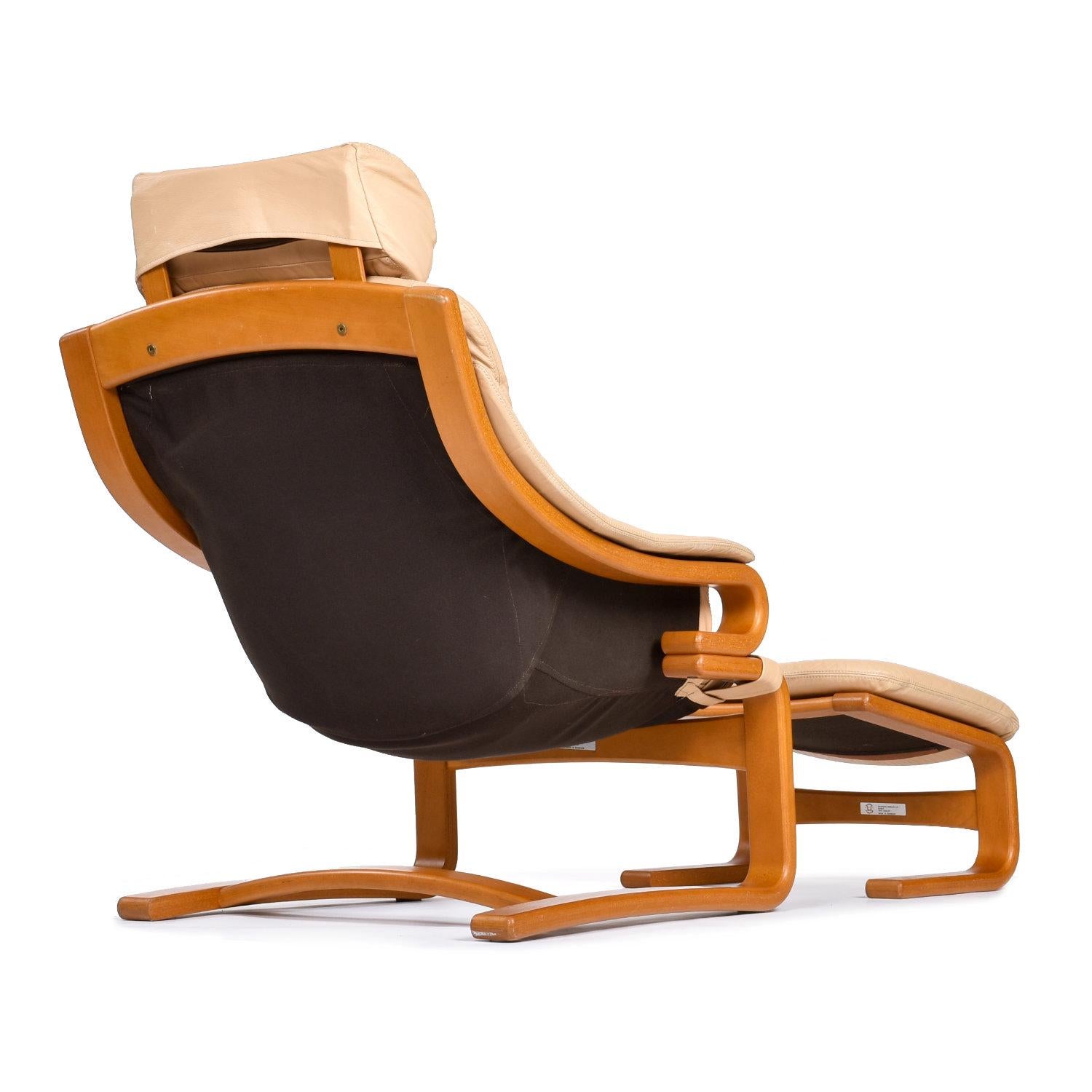 leather sling chair with ottoman