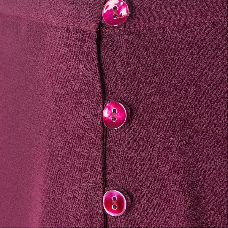 Corinne Sarrut burgundy cotton knit vest with 3D floral embroidery