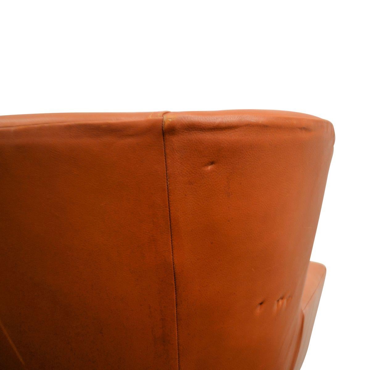 Vintage Skjold Sørensen Leather 3-Seat Sofa im Zustand „Relativ gut“ in Panningen, NL