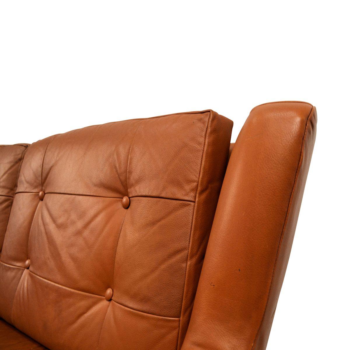 Vintage Skjold Sørensen Leather 3-Seat Sofa (Leder)