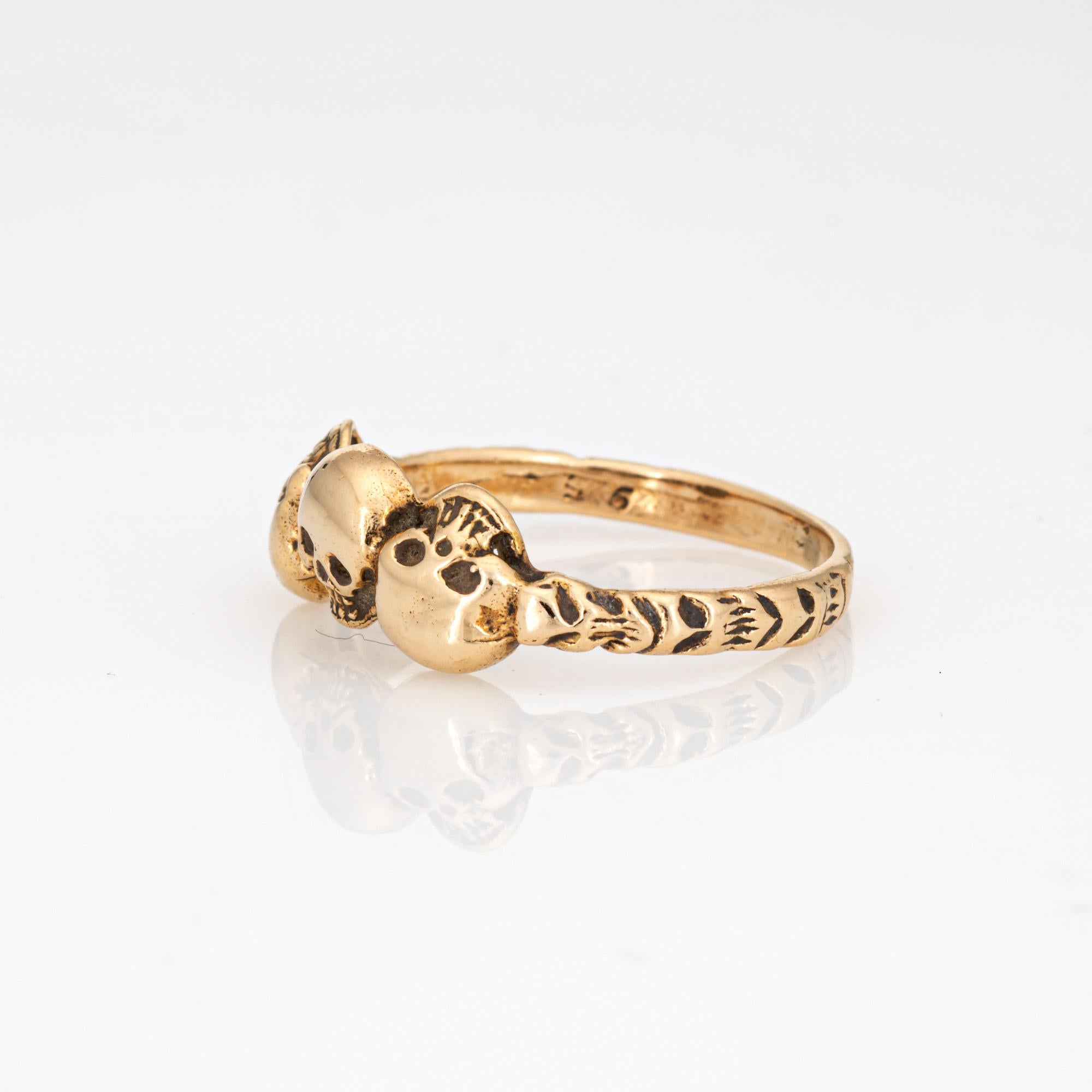 14k gold skull ring