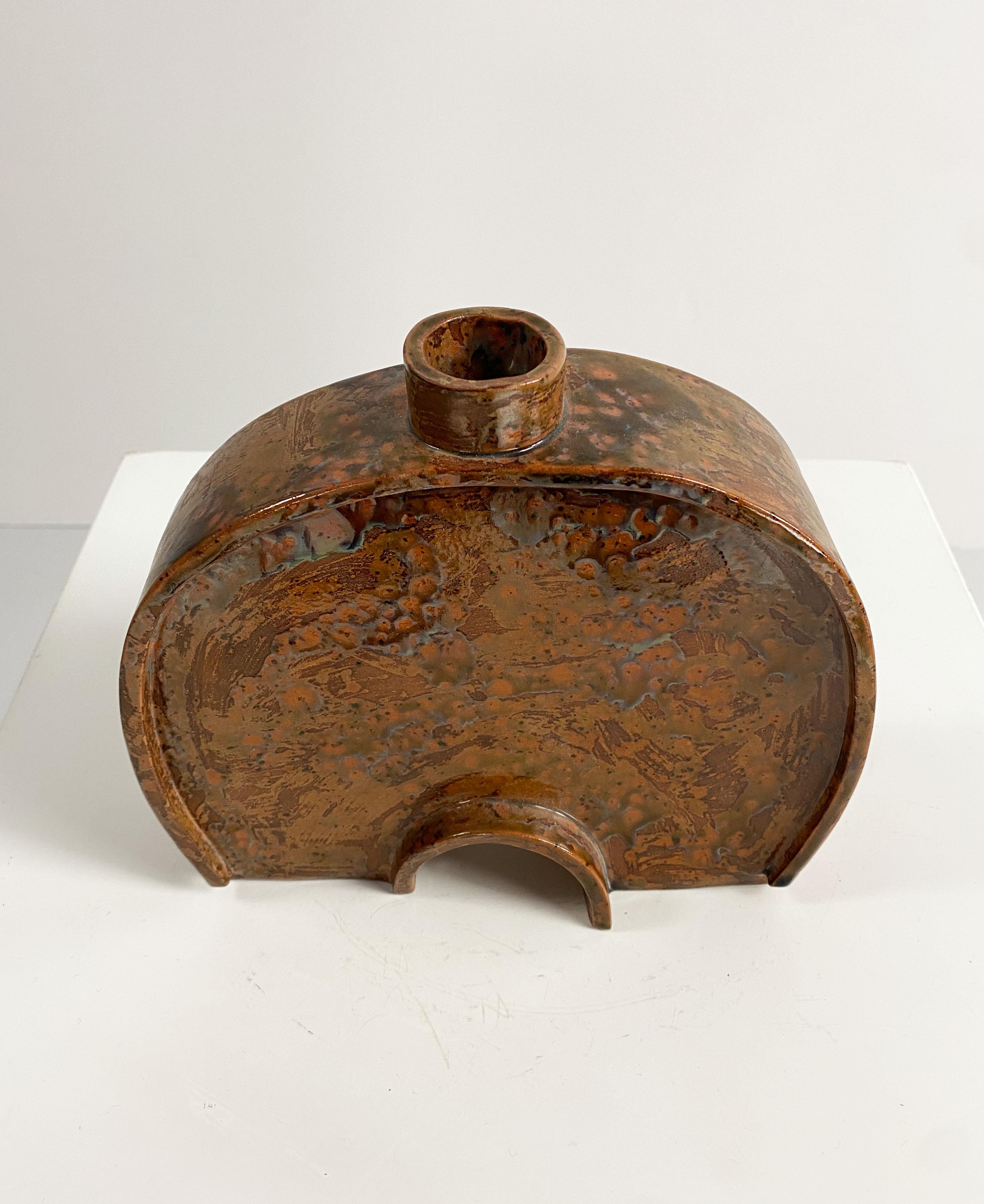 Mid-Century Modern Vintage Slab Built Ceramic Vessel