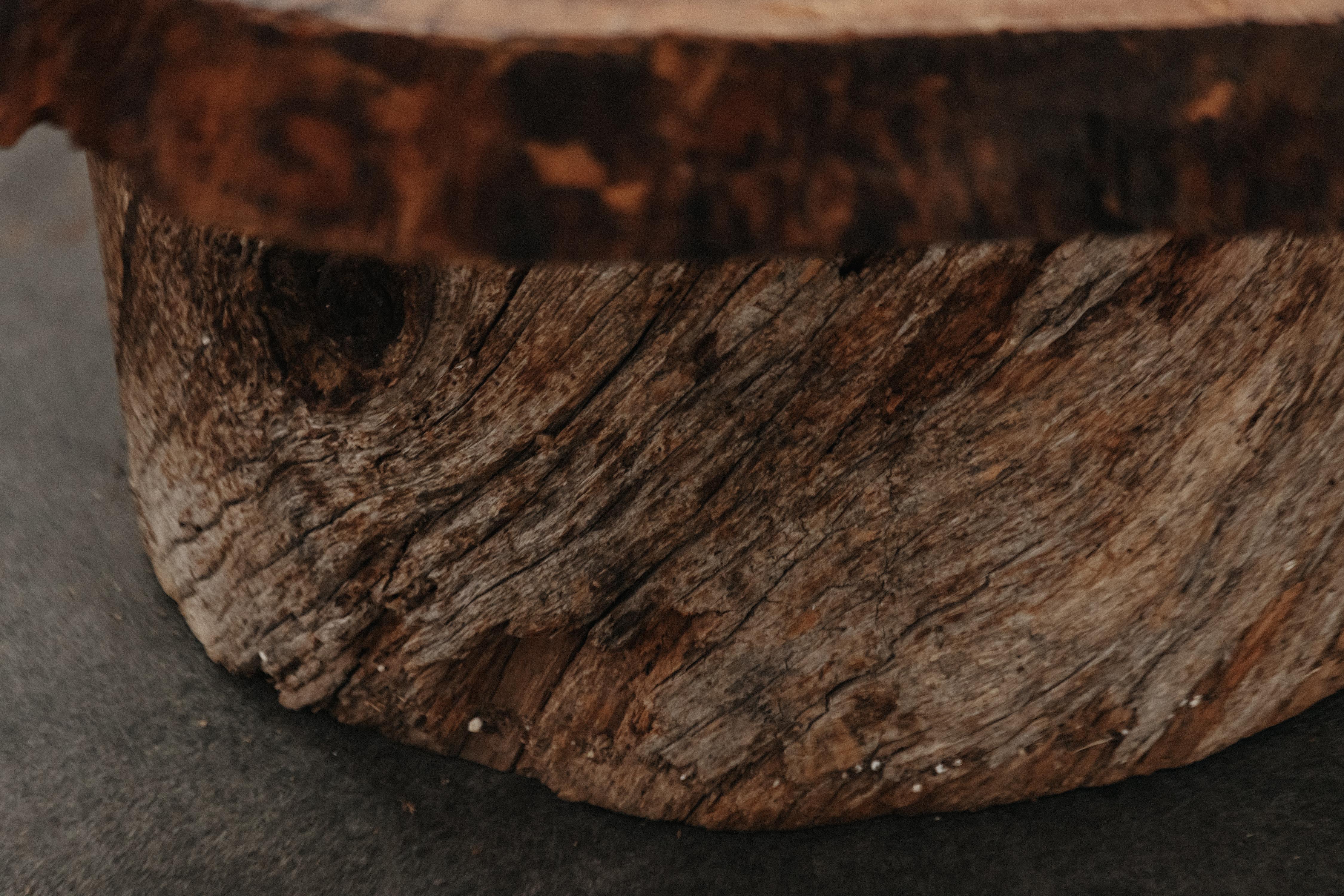 Oak Vintage Slab Coffee Table from France, Circa 1960