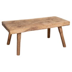 Vintage Slab Wood Coffee Table With Splay Legs