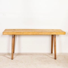 Vintage Slab Wood Console Table with Splay Legs