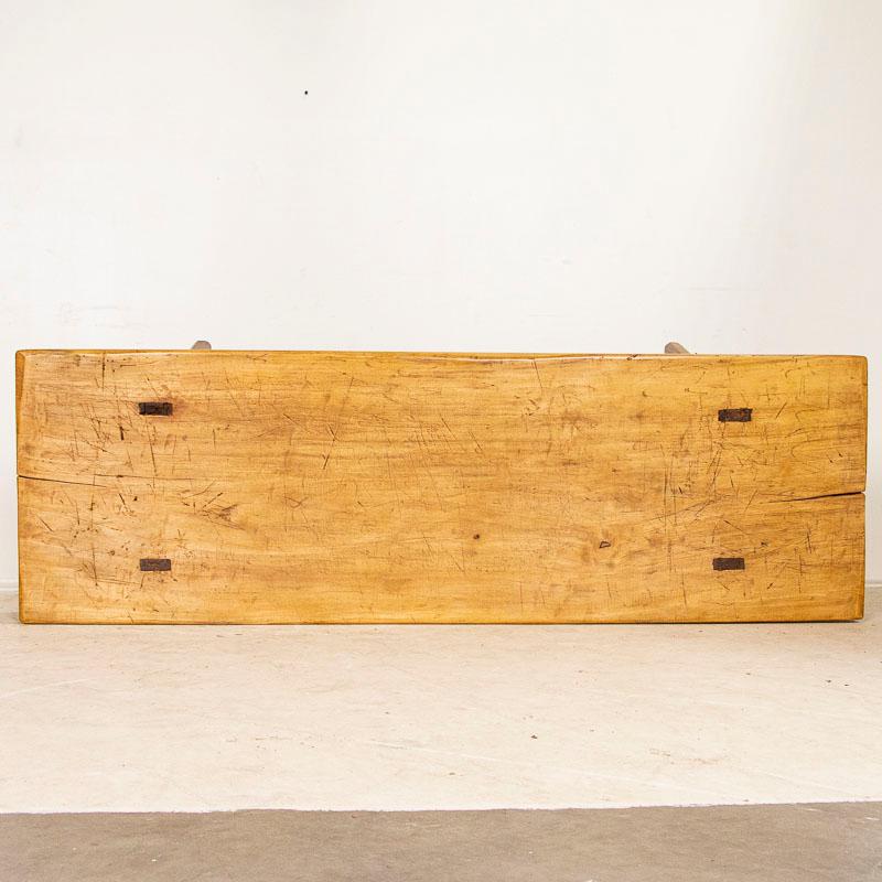 Vintage Slab Wood Console Table with Splay Legs 1