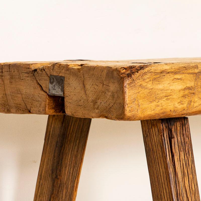 Vintage Slab Wood Plank Console Table with Splay Peg Legs 1