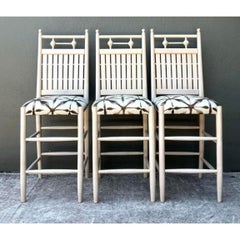Vintage Slat Bar Stools - Set of 3