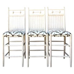 Vintage Slat Bar Stools - Set of 3
