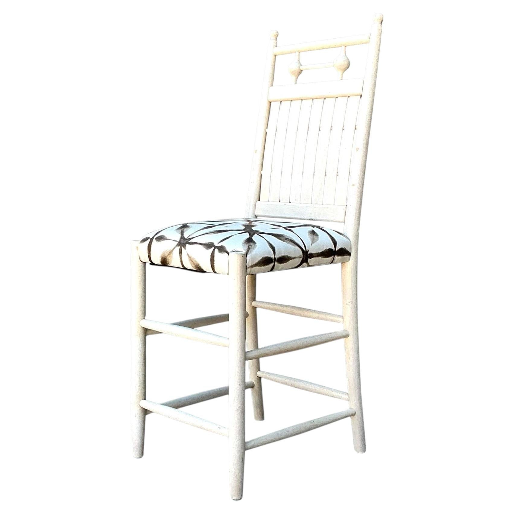 Vintage Slat Counter Stool For Sale