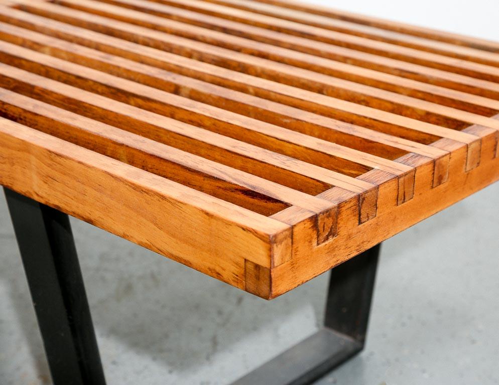 Mid-Century Modern Vintage Slat Platform Bench by George Nelson for Herman Miller For Sale