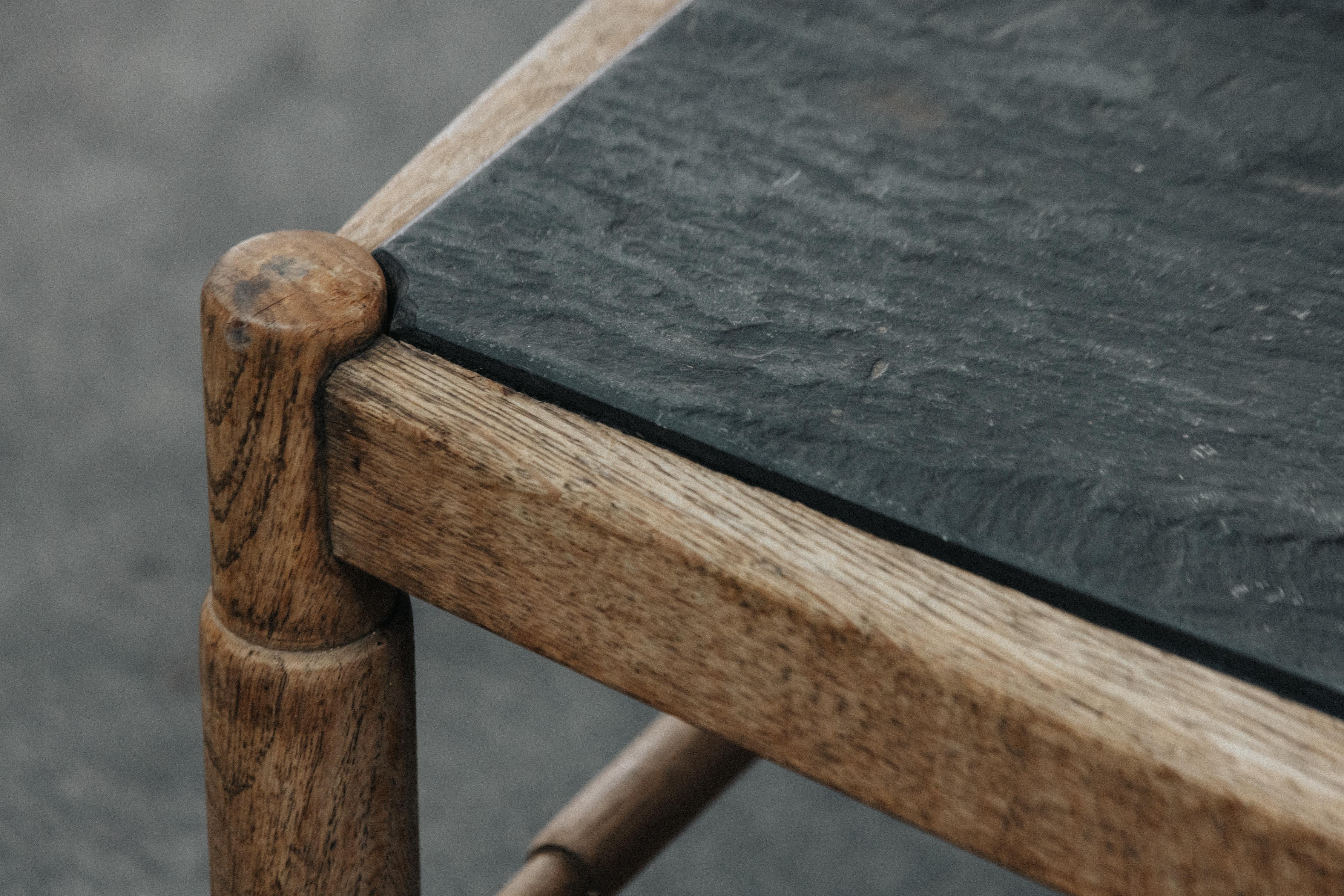 Rustic Slate Table Vintage Slate And Oak Coffee Table From France, Circa 1970 For Sale at ...