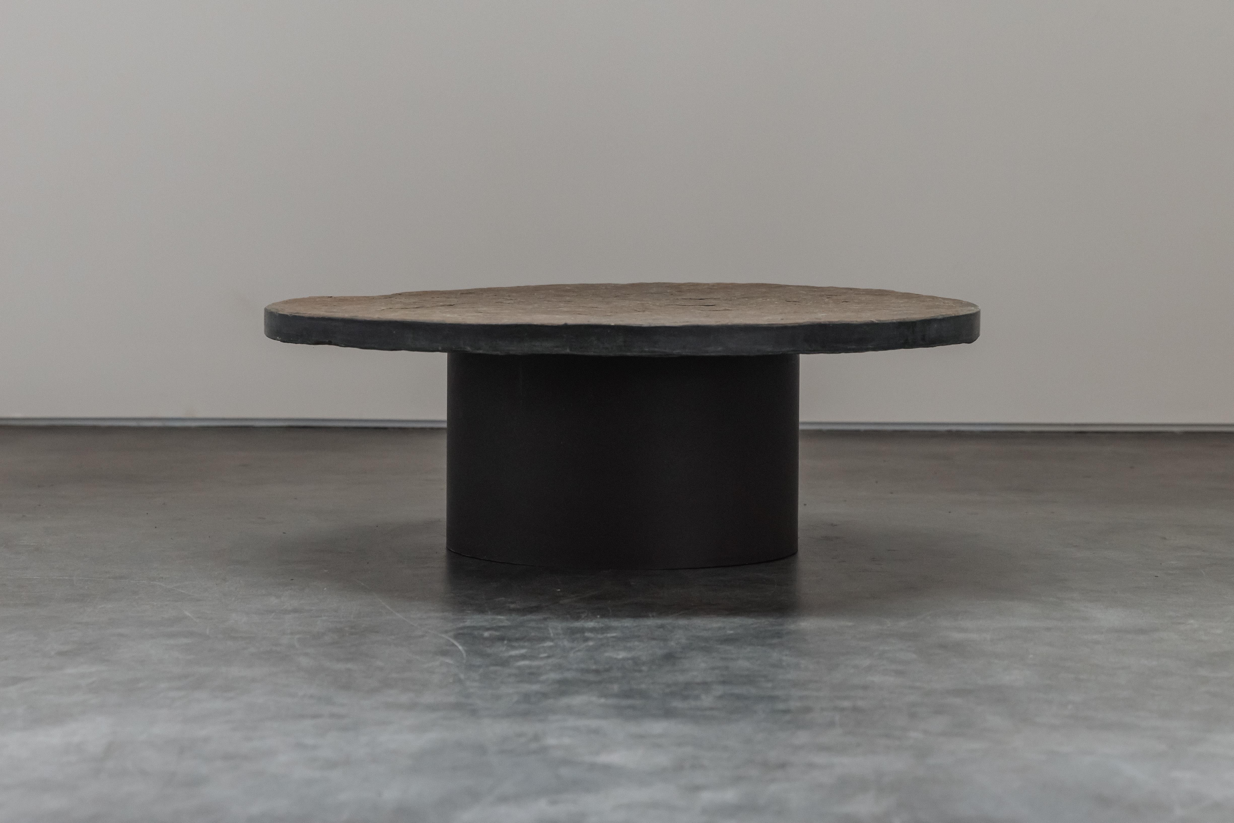 Vintage Slate Coffee Table From Netherlands, Circa 1960.  Solid slate top.  Very light wear and use.