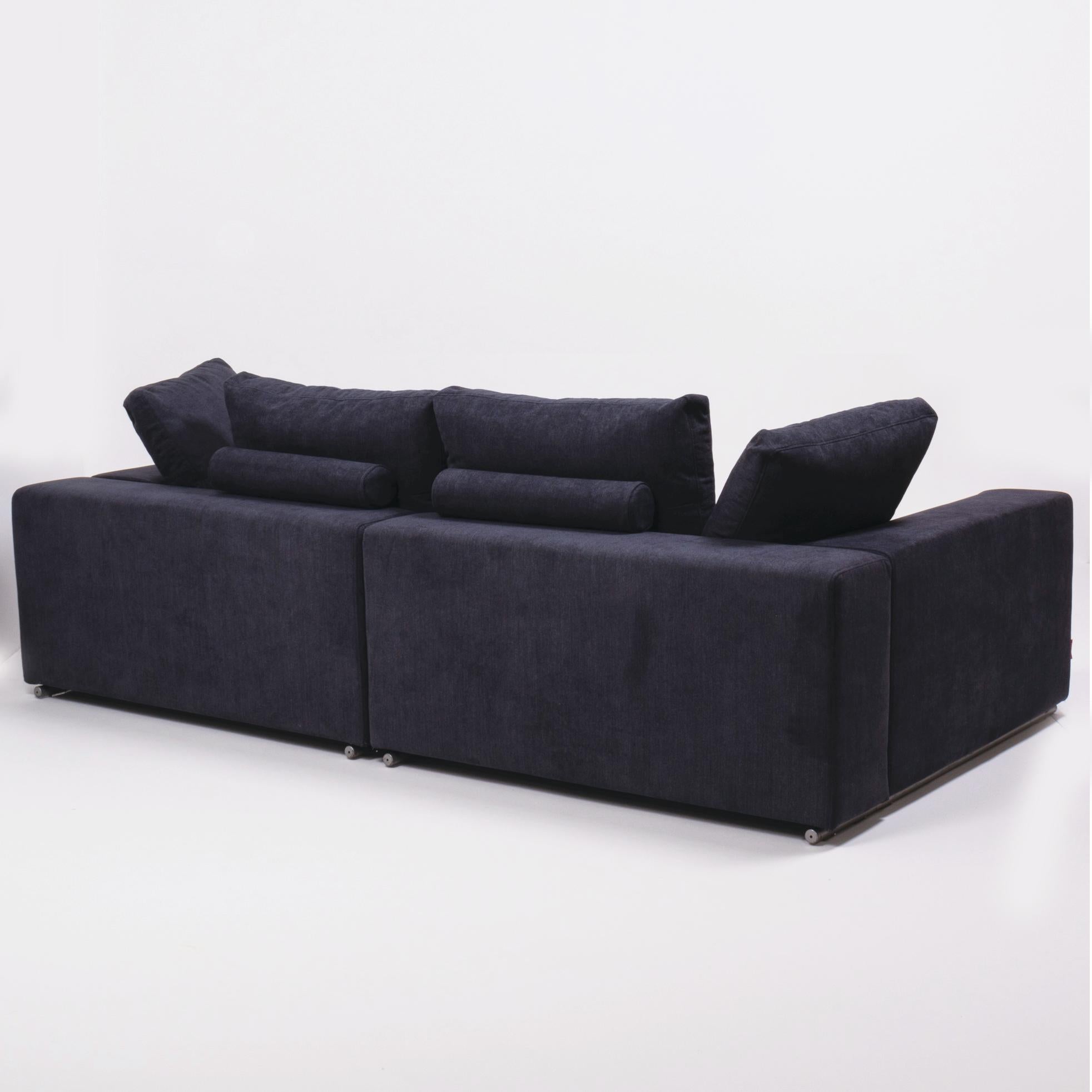 Flexform Vintage Slate Grey Fabric Sofa 5