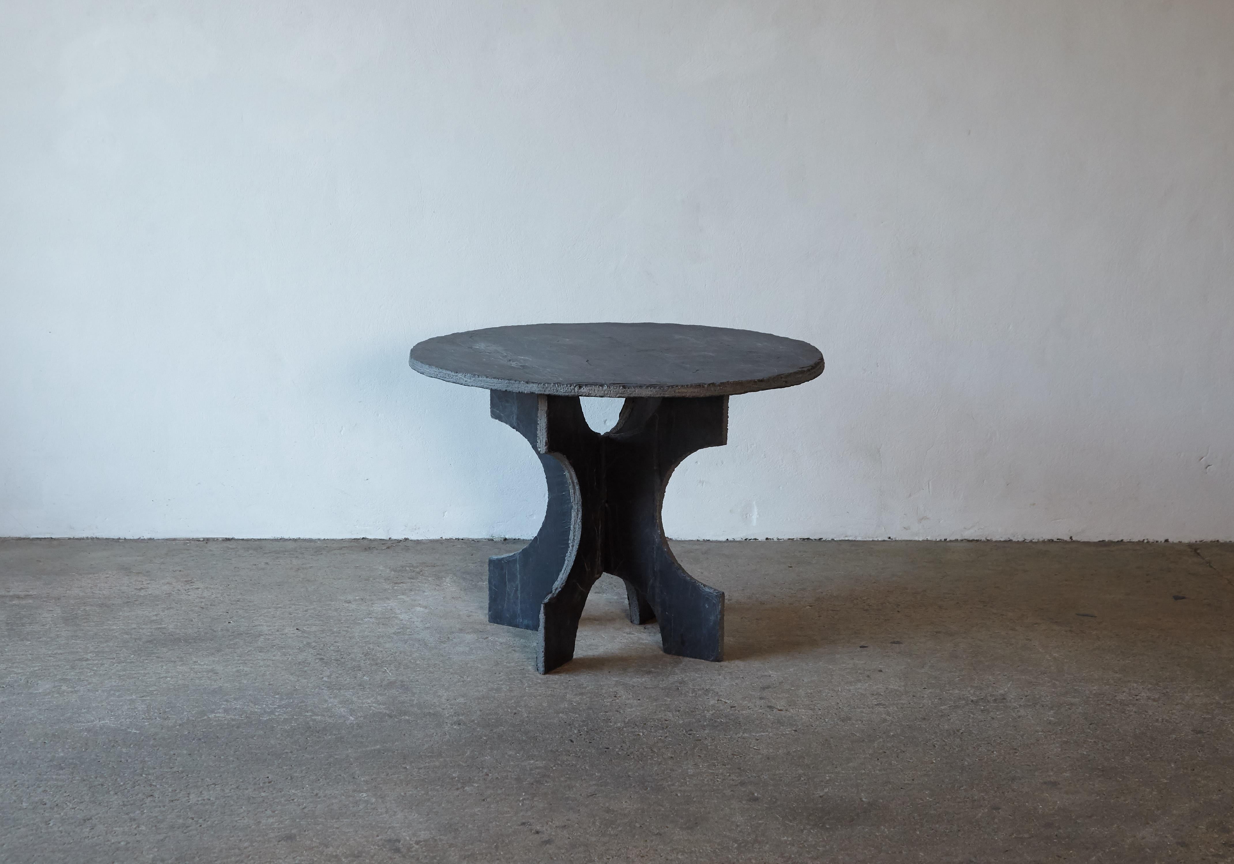 A superb round vintage slate table, 1970s/80s, France. Some minor losses to the slate on the base.  Fast shipping worldwide.




UK customers please note: listed prices do not include VAT.