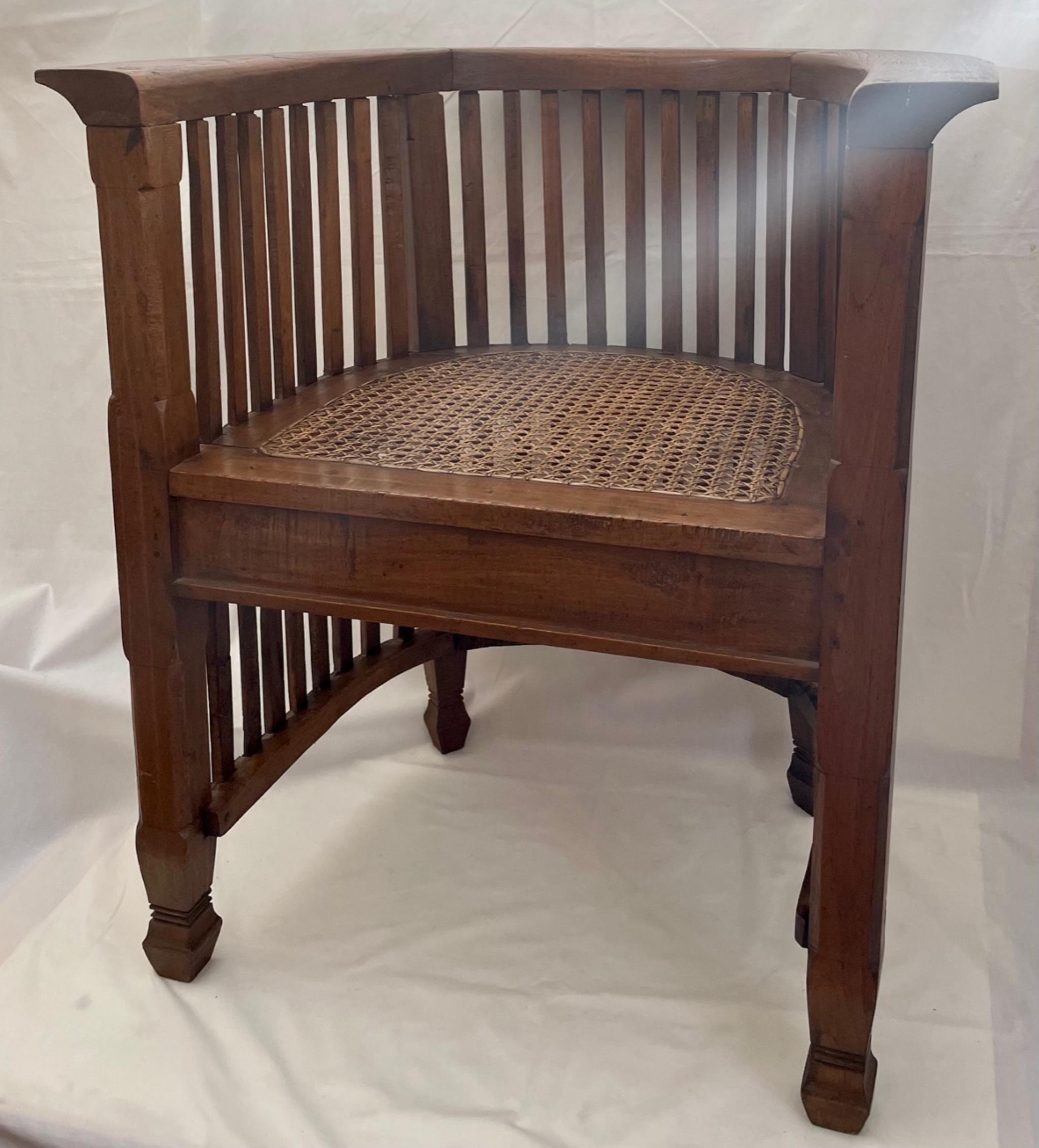 wooden barrel chair