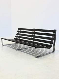 Vintage slatted bench by Kho Liang Ie for Artifort