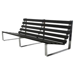 Vintage slatted bench by Kho Liang Ie for Artifort