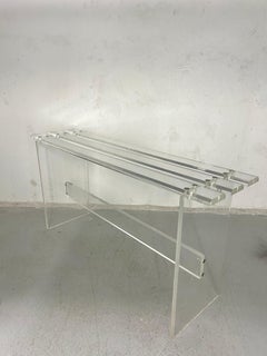 Vintage Slatted Lucite Console Table