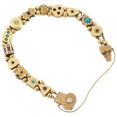 Vintage Slide Multi Metal Stone Bracelet
