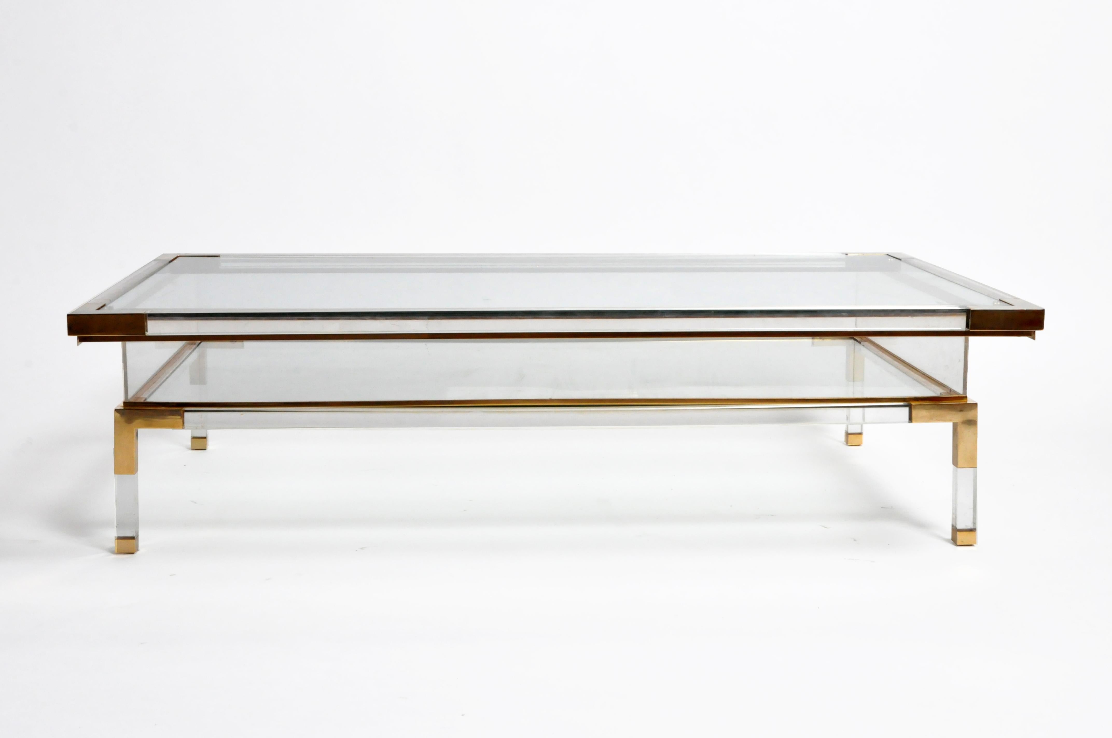 Vintage Sliding Glass Top Coffee Table Attributed to Maison Jansen 10