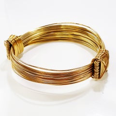 Pulsera de oro de 18 quilates con nudo corredizo vintage "Royal Jungle Safari" Dos nudos