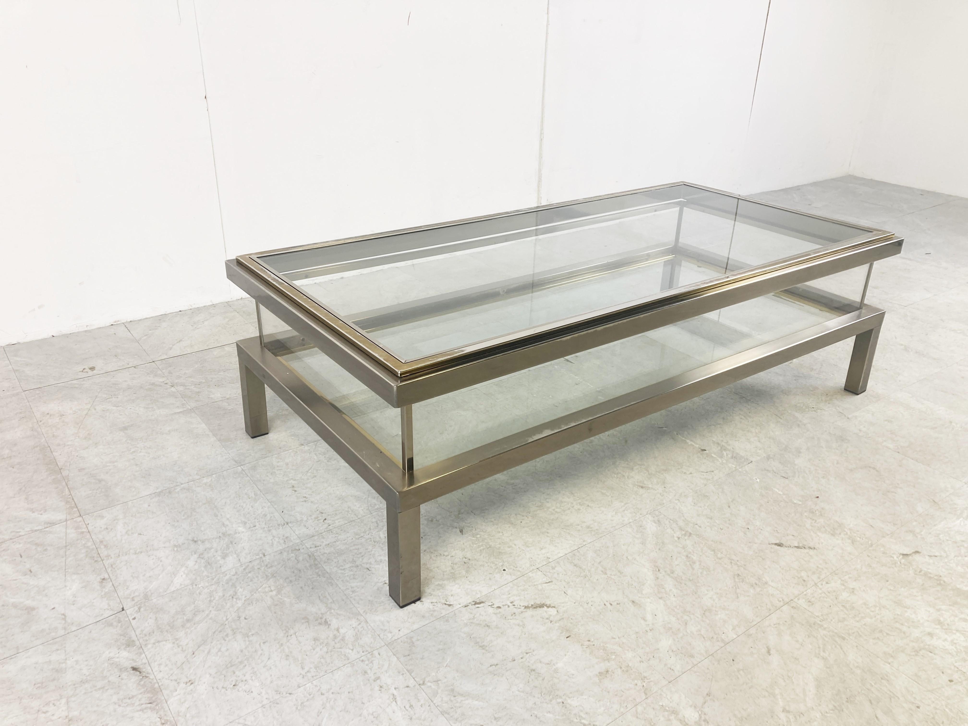 Vintage Sliding Top Coffee Table by Belgochrom, 1970s For Sale 3