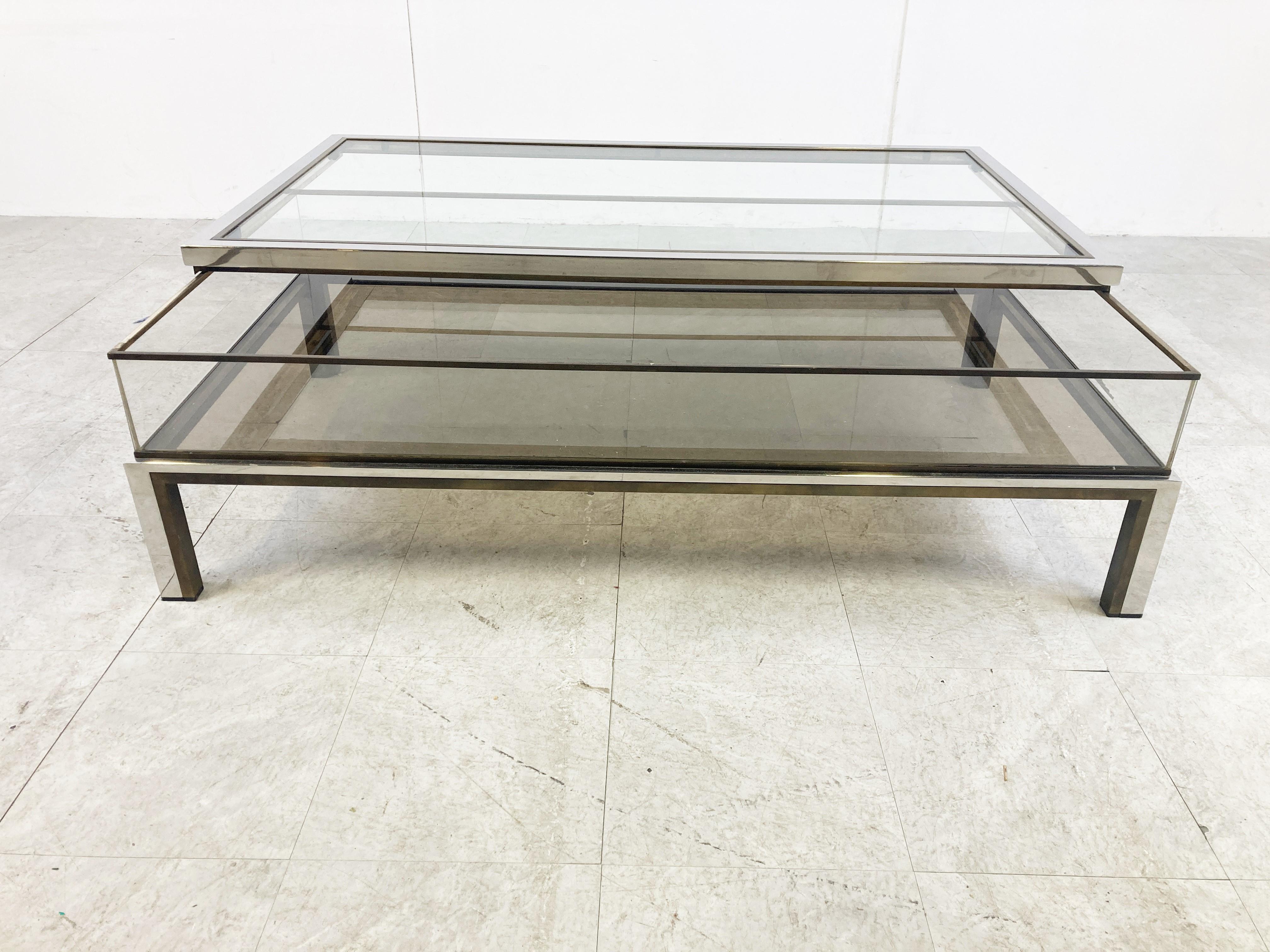 Vintage Sliding Top Coffee Table By Belgochrom, 1970s 4