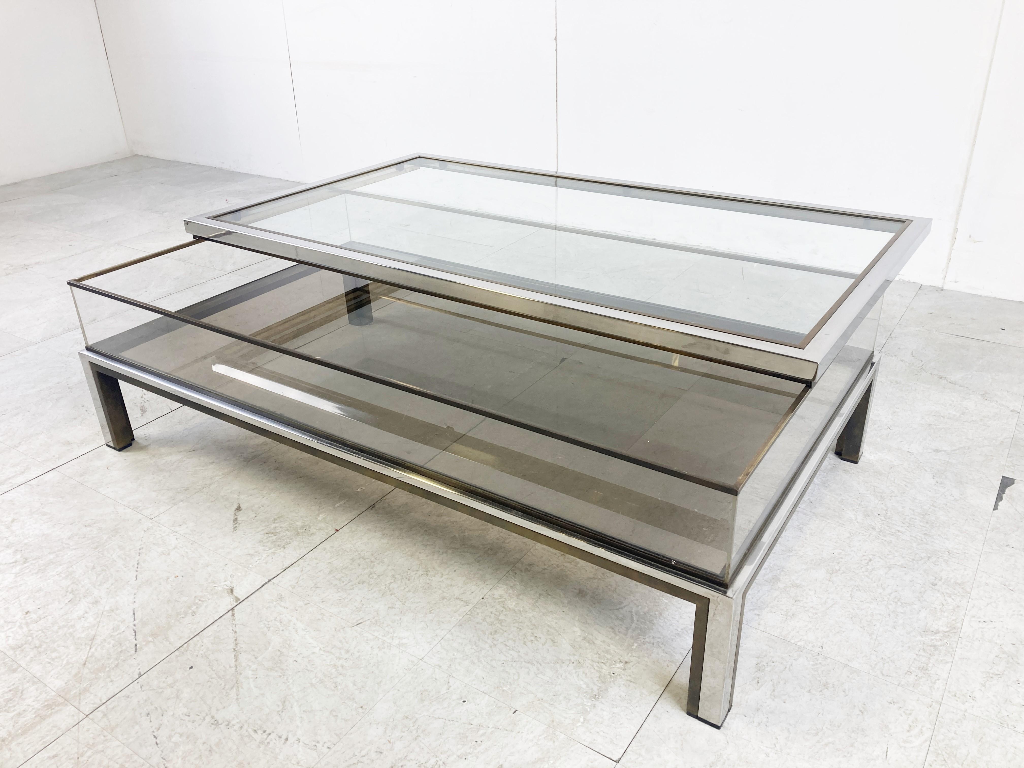Vintage Sliding Top Coffee Table By Belgochrom, 1970s 5