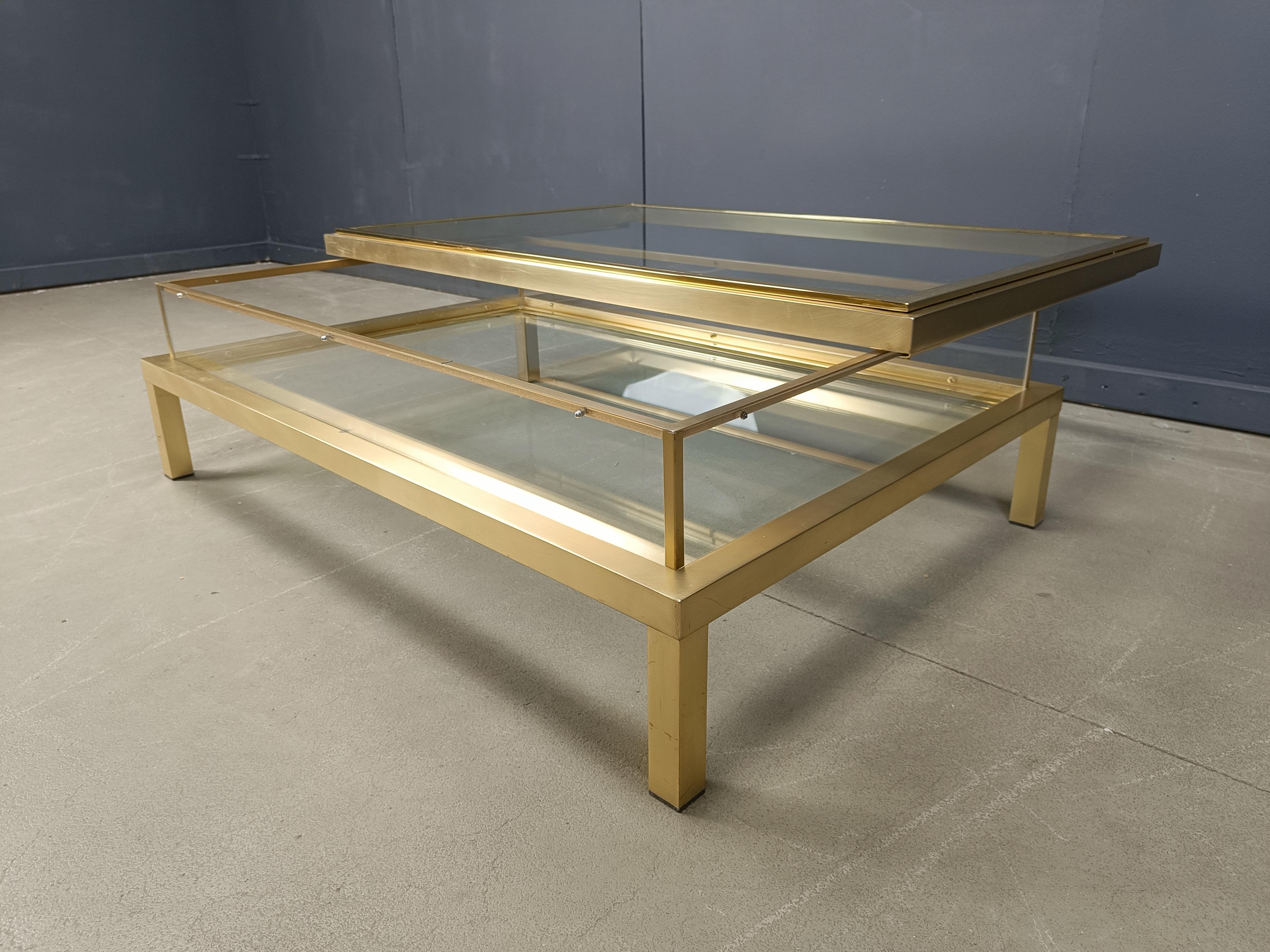 Hollywood Regency Vintage Sliding Top Coffee Table by Belgochrom, 1970s