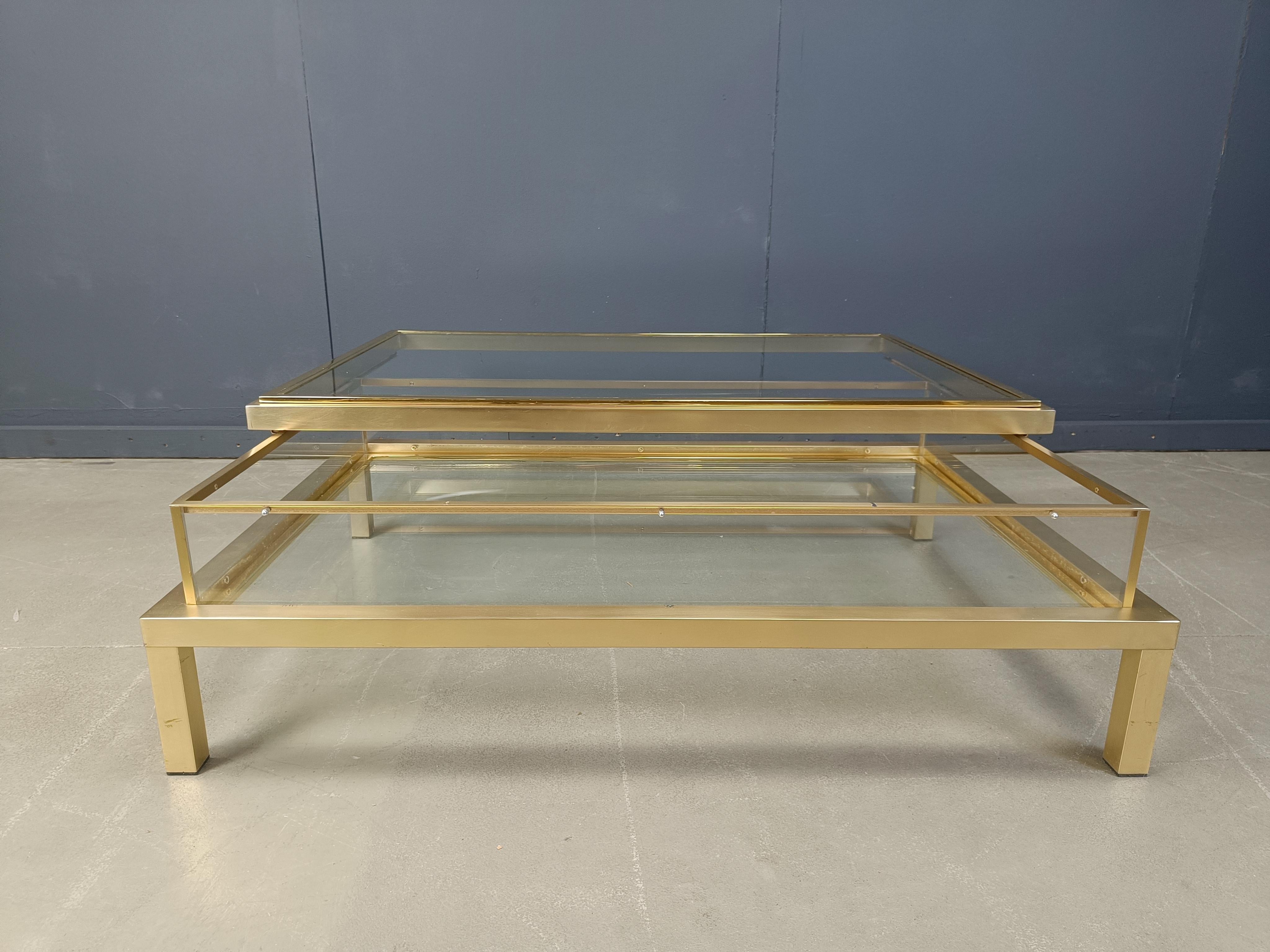 Vintage Sliding Top Coffee Table by Belgochrom, 1970s In Good Condition In Leuven, Vlaams Gewest