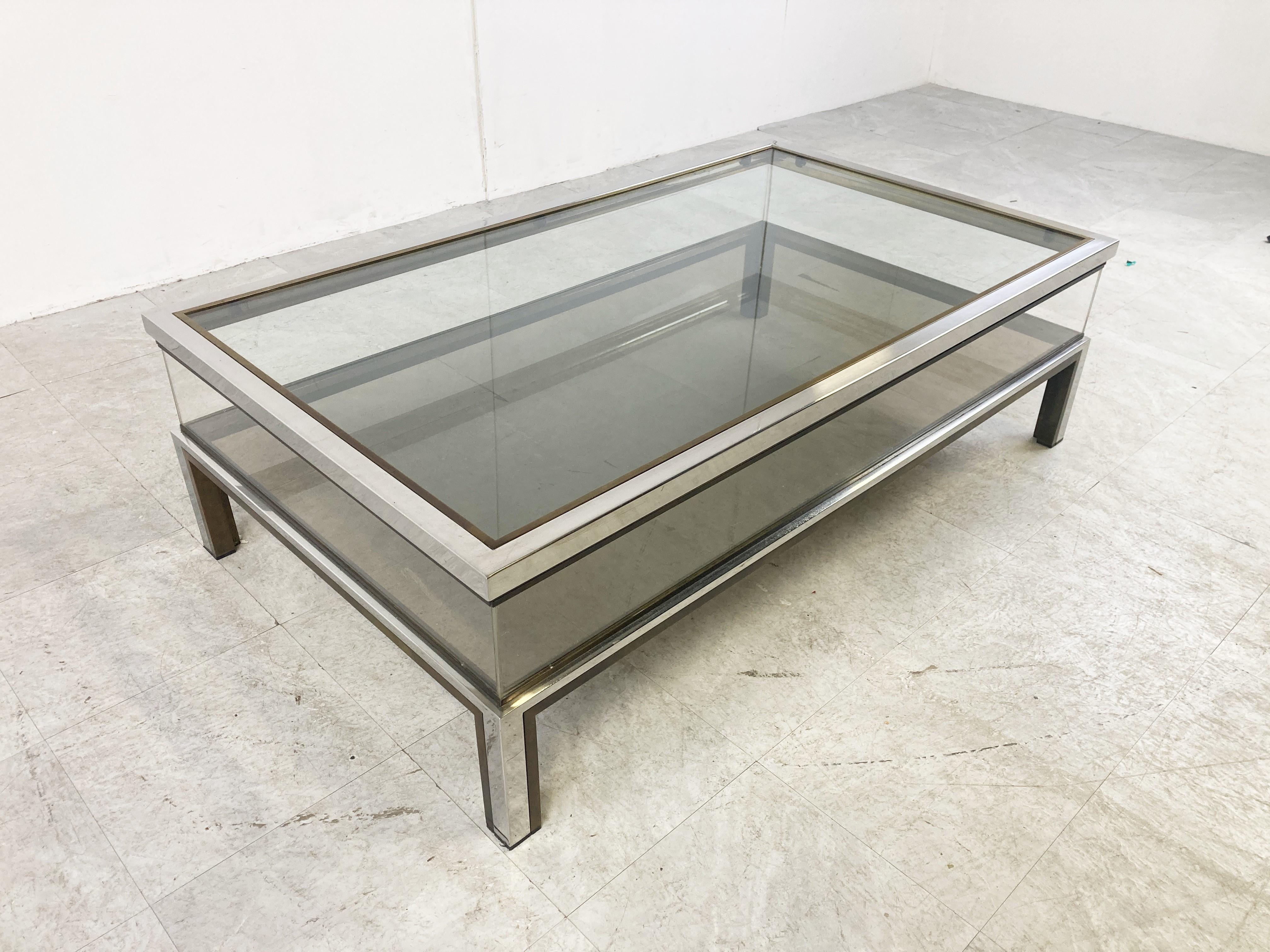 Vintage Sliding Top Coffee Table By Belgochrom, 1970s 1