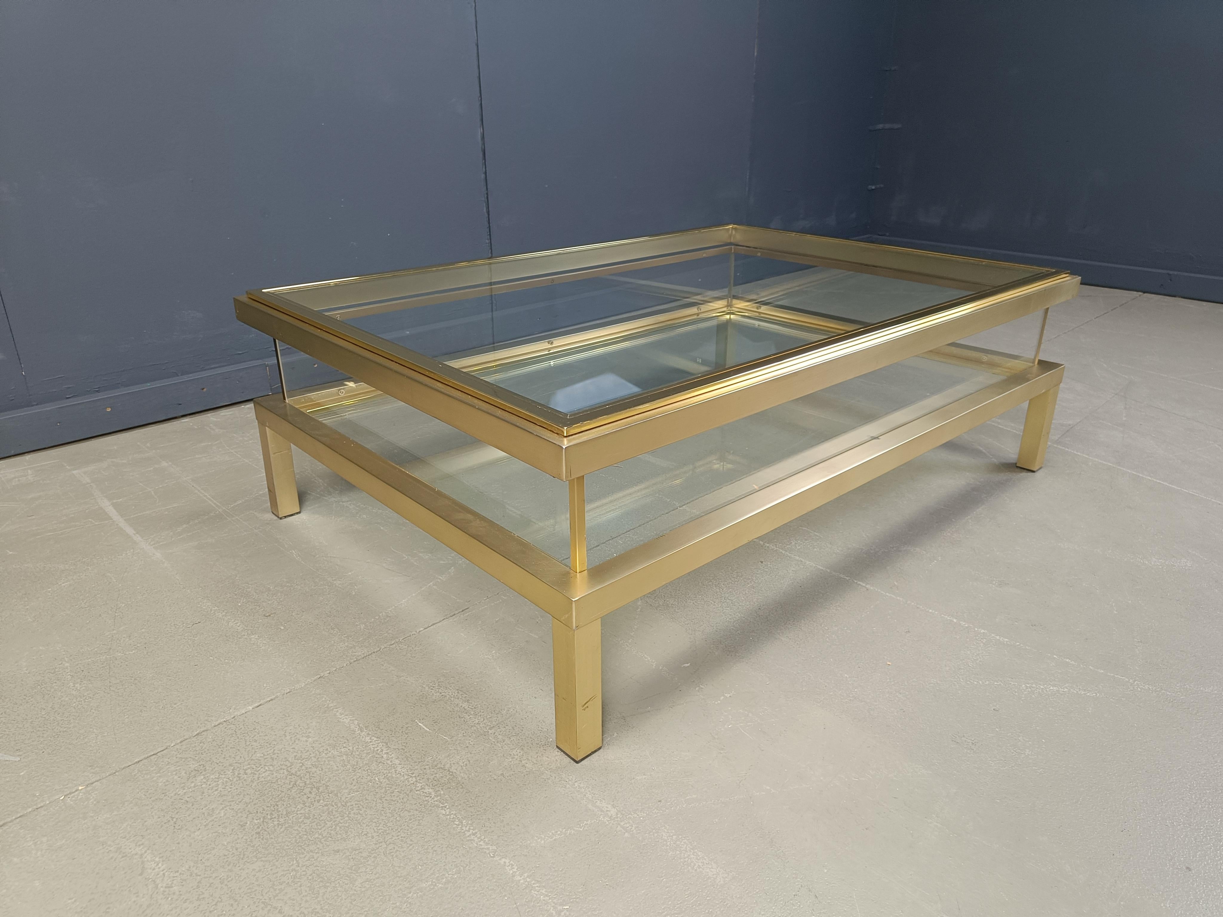 Vintage Sliding Top Coffee Table by Belgochrom, 1970s 1