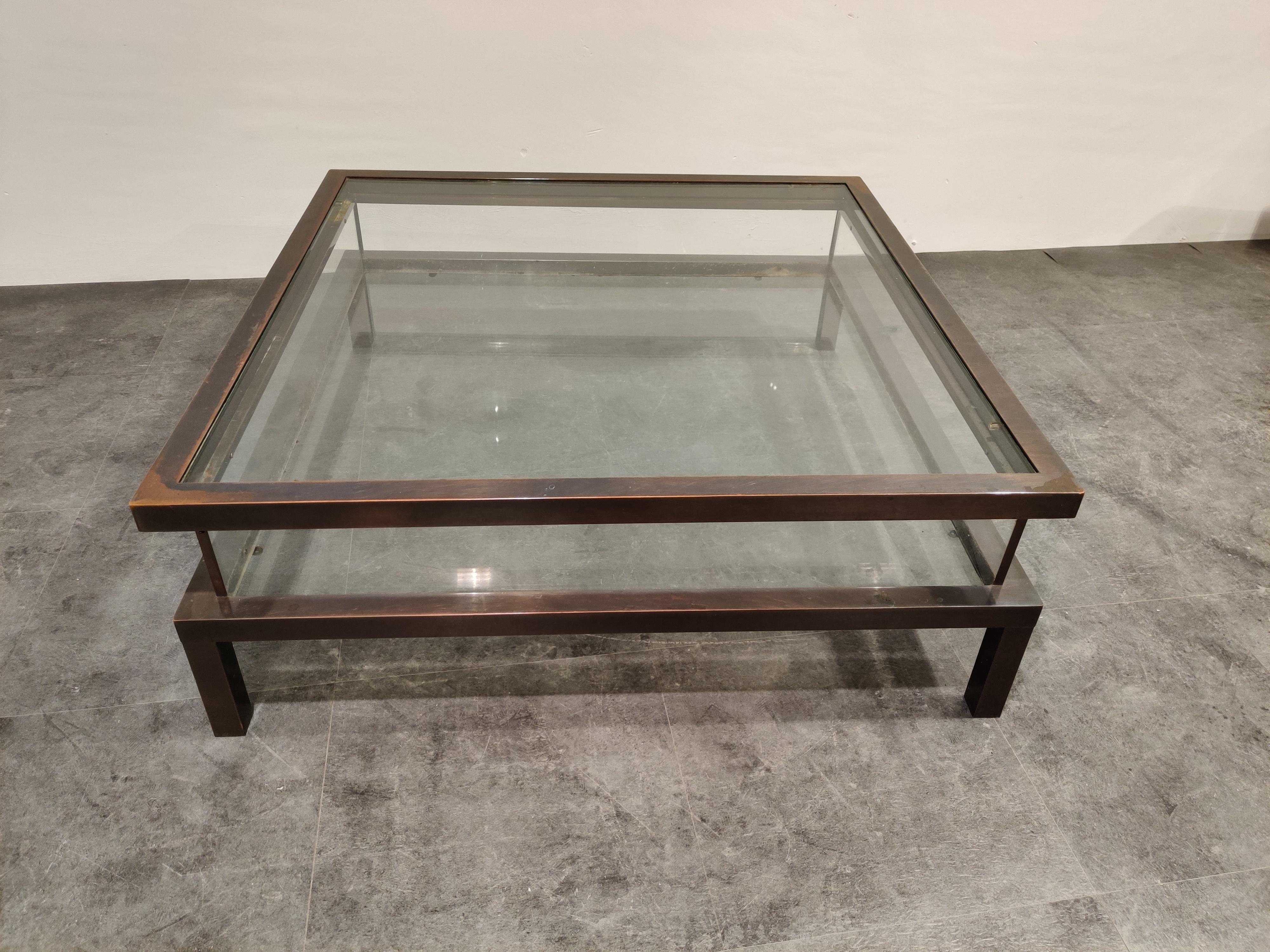 French Vintage Sliding Top Coffee Table by Maison Jansen, 1970s