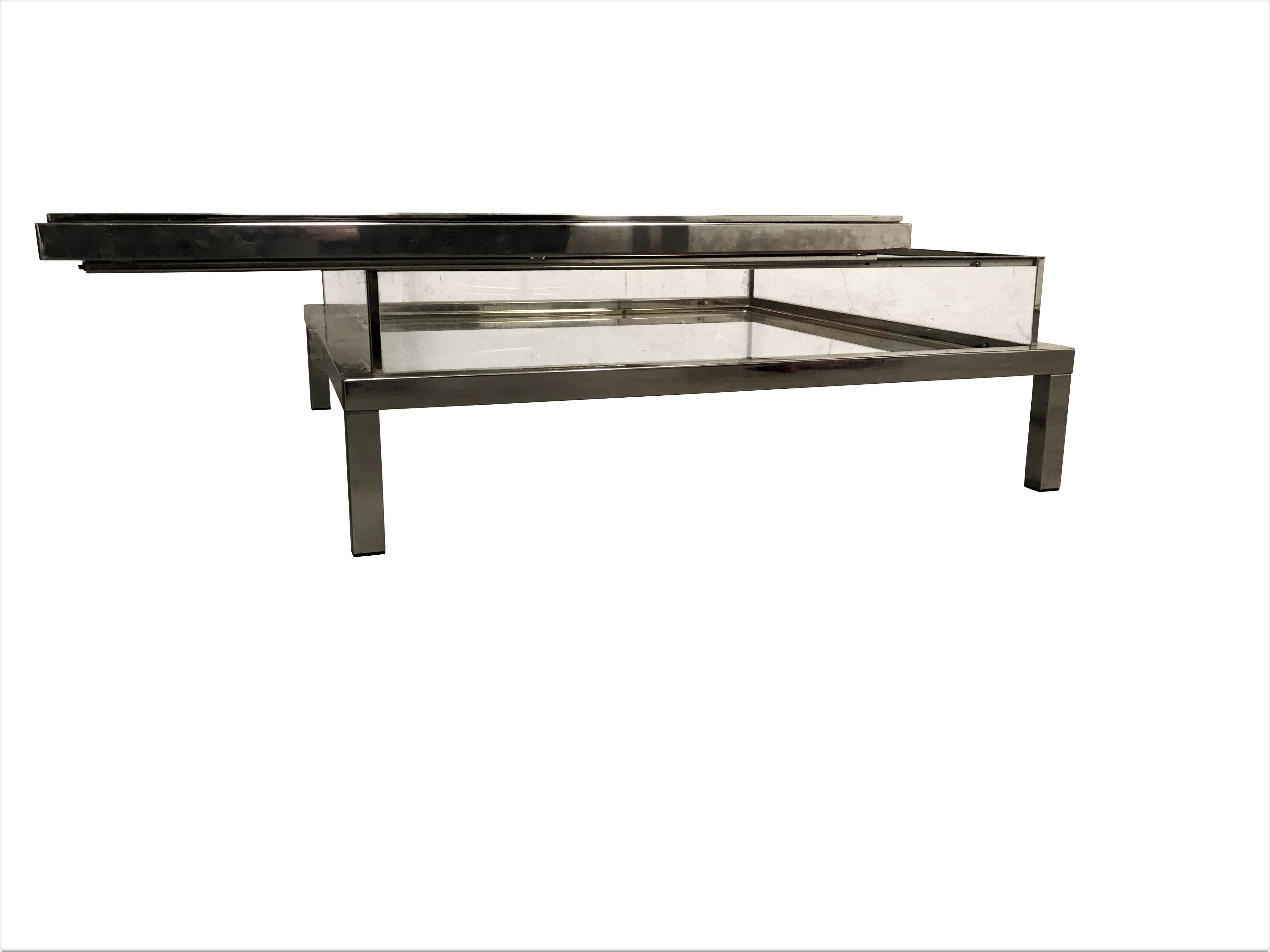 Vintage Sliding Top Coffee Table by Maison Jansen, 1970s In Fair Condition In HEVERLEE, BE