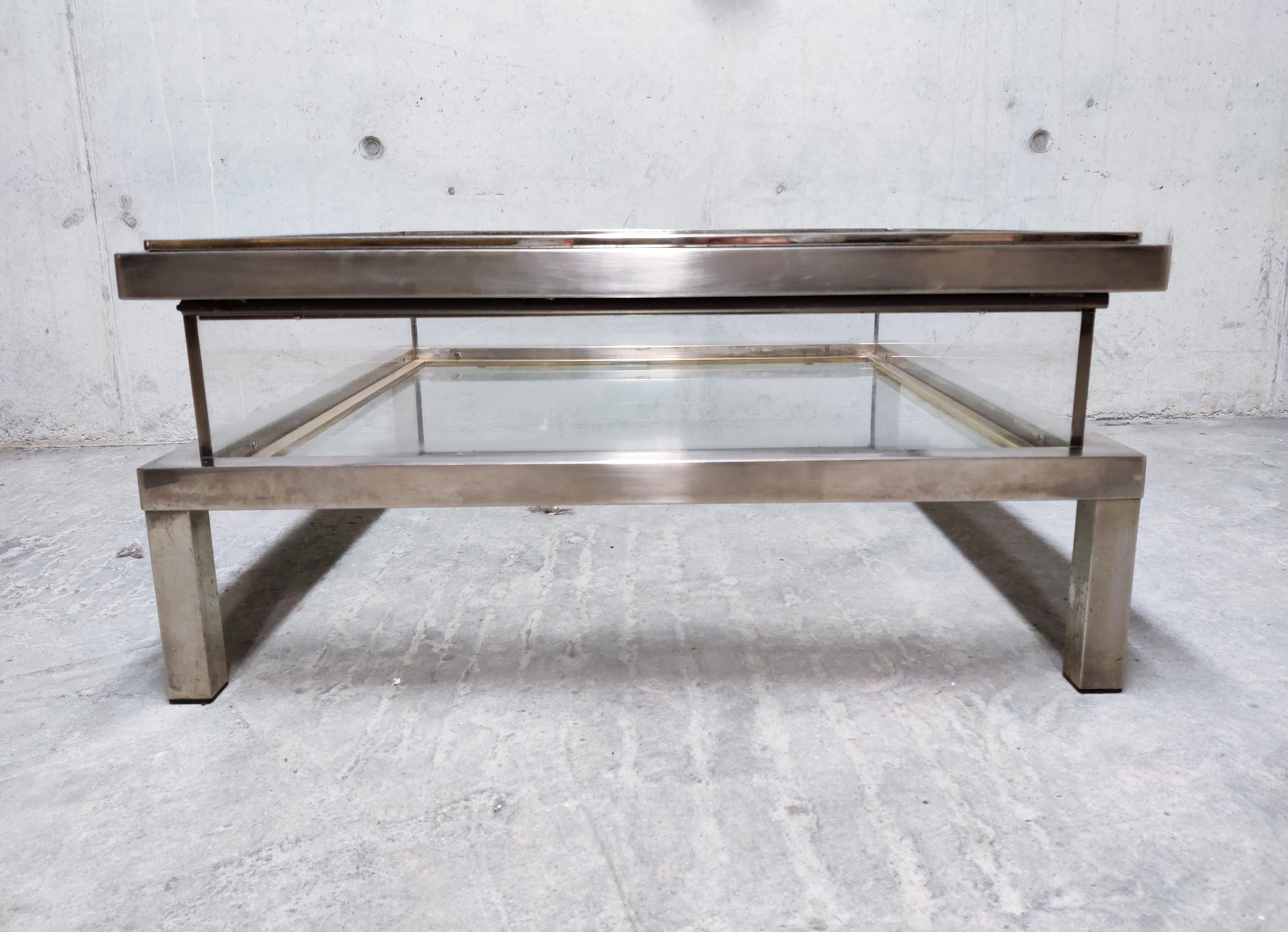Vintage Sliding Top Coffee Table By Maison Jansen, 1970s In Fair Condition In HEVERLEE, BE