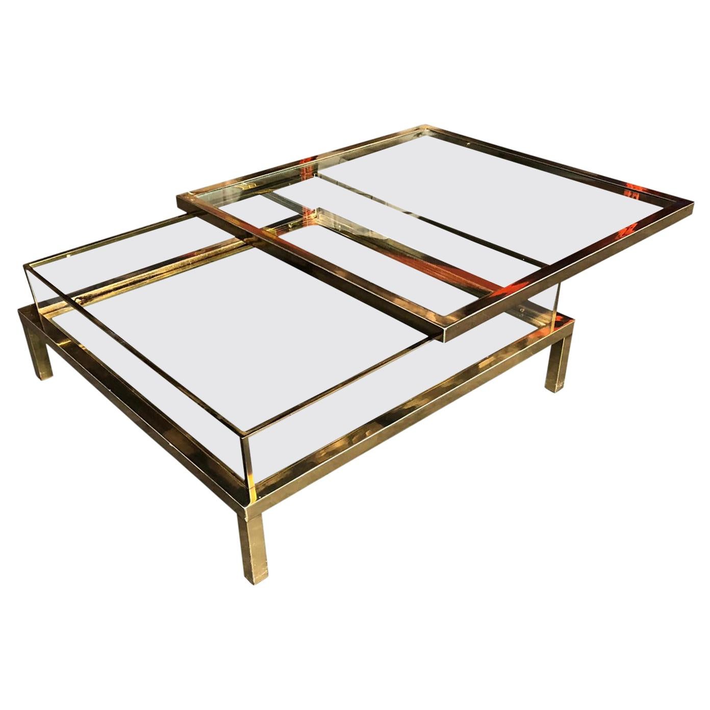 Vintage Sliding Top Coffee Table by Maison Jansen, 1970s