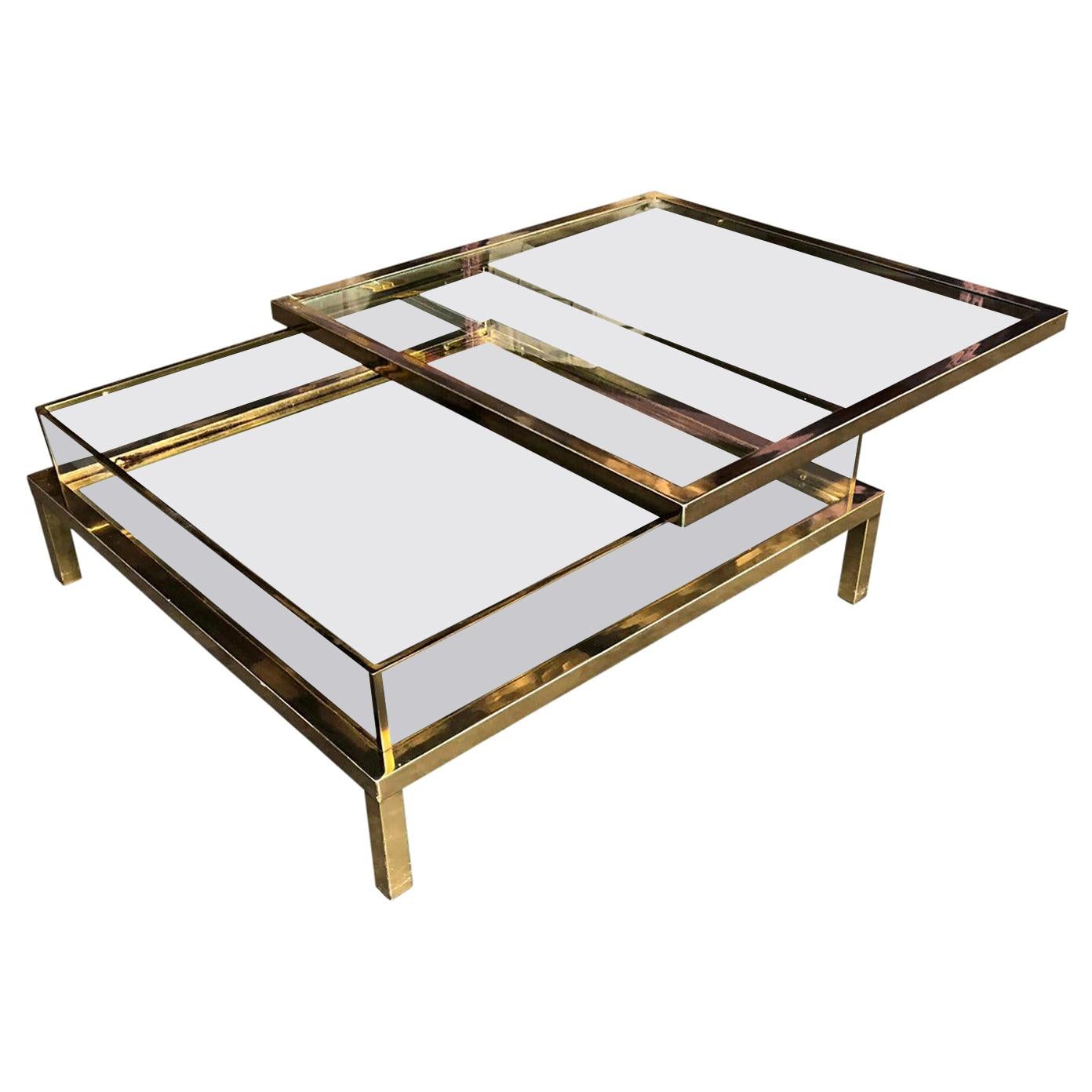 Vintage Sliding Top Coffee Table by Maison Jansen, 1970s