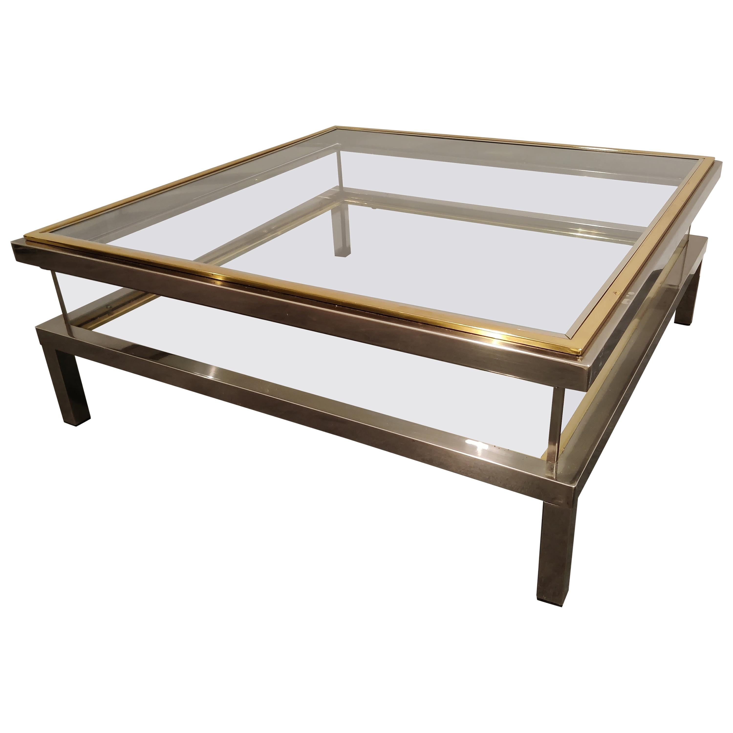 Vintage Sliding Top Coffee Table By Maison Jansen, 1970s