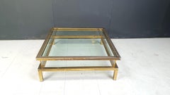 Vintage sliding top coffee table or display coffee table, 1970s