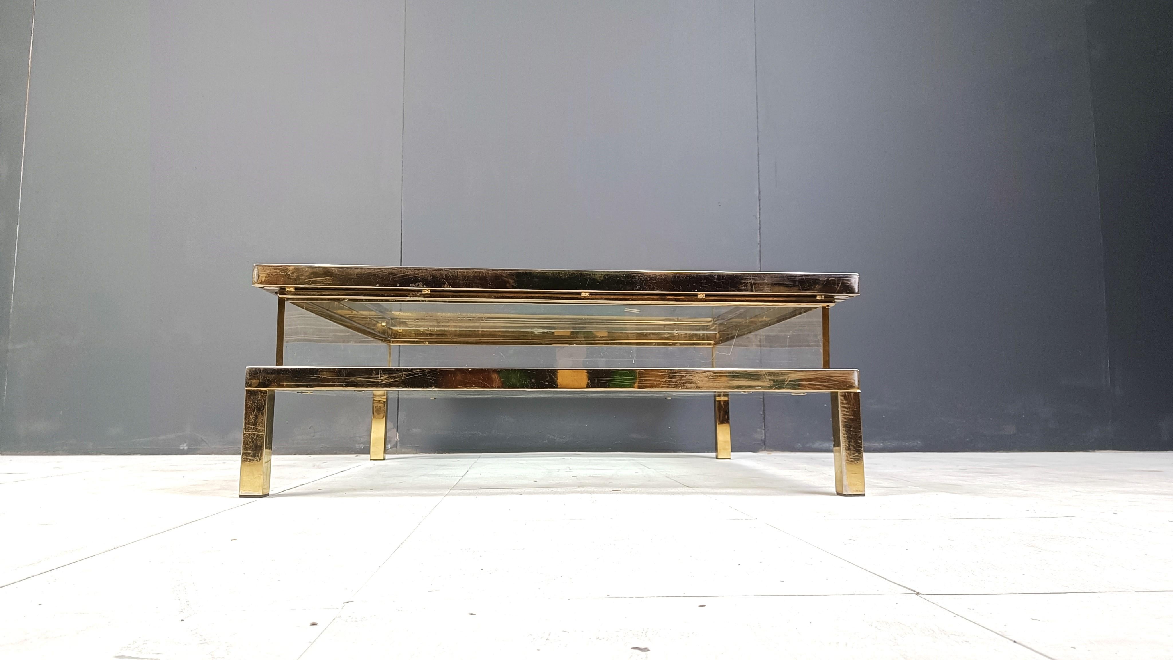 Mesa de centro vintage con tapa deslizante o mesa de centro expositora, años 70 en Bueno estado para la venta en Leuven, Vlaams Gewest
