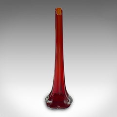 Vintage Slimline Posy Flute, Anglais, Art Glass, Stem Vase, Mid Century, C.C. 1960