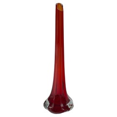 Vintage Slimline Posy Flute, English, Art Glass, Stem Vase, Mid Century, C.1960
