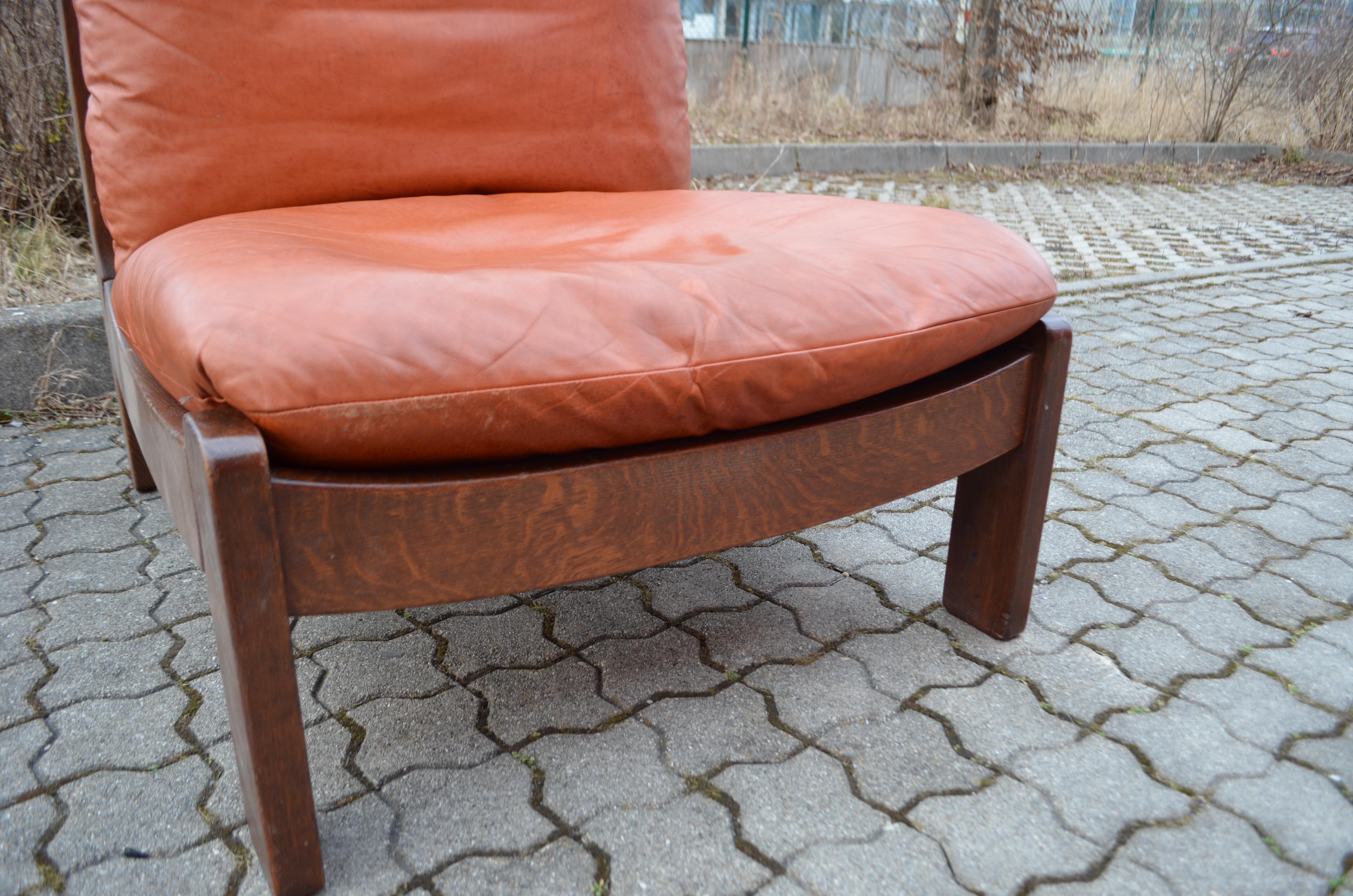Modulares Sofa aus cognacfarbenem Leder von Dreipunkt International Vintage Sling  im Angebot 5